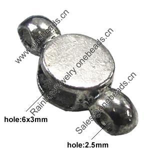 Slider, Zinc Alloy Bracelet Findinds, Lead-free, 20x8mm, Hole:6x3mm 2.5mm, Sold by KG