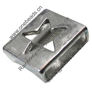 Slider, Zinc Alloy Bracelet Findinds, Lead-free, 15x13mm, Hole:12x3mm, Sold by KG 