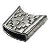 Slider, Zinc Alloy Bracelet Findinds, Lead-free, 15x14mm, Hole:11x2mm, Sold by KG 