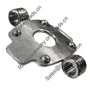 Slider, Zinc Alloy Bracelet Findinds, Lead-free, 38x31mm, Hole:5mm, Sold by Bag 