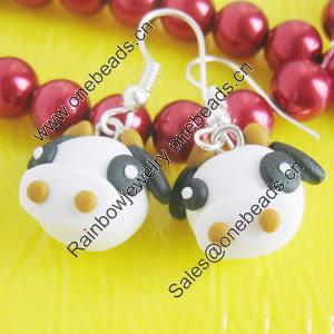 Handmade Fimo Earring, Bead size:10-15mm, Sold by Dozen 