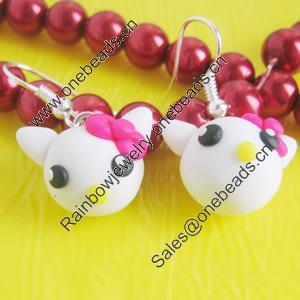 Handmade Fimo Earring, Bead size:10-15mm, Sold by Dozen 