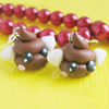 Handmade Fimo Earring, Bead size:10-15mm, Sold by Dozen 