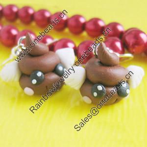 Handmade Fimo Earring, Bead size:10-15mm, Sold by Dozen 