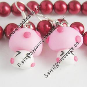 Handmade Fimo Earring, Bead size:10-15mm, Sold by Dozen 