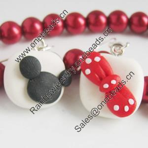 Handmade Fimo Earring, Bead size:10-15mm, Sold by Dozen 