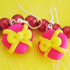 Handmade Fimo Earring, Bead size:10-15mm, Sold by Dozen 