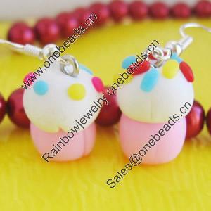 Handmade Fimo Earring, Bead size:10-15mm, Sold by Dozen 