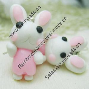 Handmade Fimo Earring, Bead size:10-15mm, Sold by Dozen 