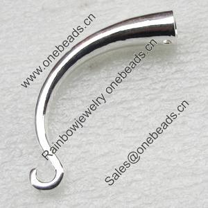 Zinc alloy clasp, Nickel-free & Lead-free, 8.5x52mm, hole:4.5x10mm, Sold by PC