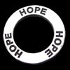 Zinc Alloy Jewelry Message Donut, Nickel-free & Lead-free, both side logo:HOPE, 30mm, Sold by PC 