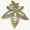 Zinc Alloy Charm/Pendant with Crystal, Lead-free, Leaf 54x44mm, Sold by PC
