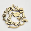 Zinc Alloy Charm/Pendant with Crystal, Lead-free, Leaf 42x44mm, Sold by PC