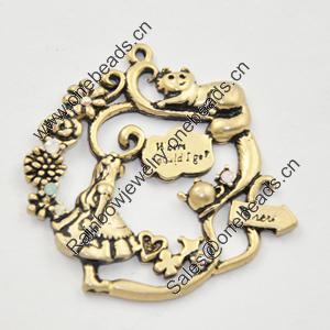 Zinc Alloy Charm/Pendant with Crystal, Lead-free, Leaf 42x44mm, Sold by PC