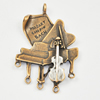 Pendant, Zinc Alloy Jewelry Findings, Lead-free, Piano 57x32mm, Sold by PC