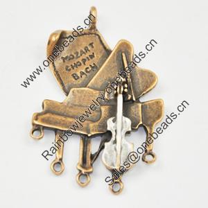 Pendant, Zinc Alloy Jewelry Findings, Lead-free, Piano 57x32mm, Sold by PC