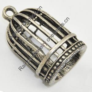 Pendant, Zinc Alloy Jewelry Findings, Lead-free, Birdcage 33x21mm, Sold by PC