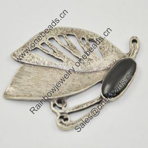 Zinc Alloy Connector with Crystal, Lead-free, 52x44mm, Sold by PC