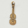 Pendant, Zinc Alloy Jewelry Findings, Lead-free, Guitar  23x6mm, Sold by Bag
