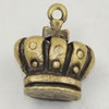 Pendant, Zinc Alloy Jewelry Findings, Lead-free, Crown  13x11mm, Sold by Bag
