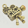 Zinc Alloy Charm/Pendant with Crystal, Lead-free, Vidicon 26x19mm, Sold by PC