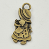 Pendant, Zinc Alloy Jewelry Findings, Lead-free, Girl 28x10mm, Sold by Bag