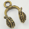 Pendant, Zinc Alloy Jewelry Findings, Lead-free, Casque 15x11mm, Sold by Bag