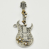Zinc Alloy Charm/Pendant with Crystal, Lead-free, Guitar 57x21mm, Sold by PC