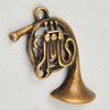 Pendant, Zinc Alloy Jewelry Findings, Lead-free, Bugle 20x7mm, Sold by PC