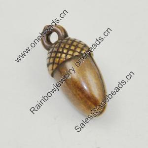 Pendant, Zinc Alloy Jewelry Findings, Lead-free, Fruit 17x7mm, Sold by Bag