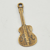 Pendant, Zinc Alloy Jewelry Findings, Lead-free, Guitar 26x10mm, Sold by Bag