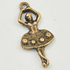 Pendant, Zinc Alloy Jewelry Findings, Lead-free, Dancer  27x13mm, Sold by Bag