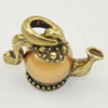 Pendant, Zinc Alloy Jewelry Findings, Lead-free, Teapot 13x14mm, Sold by PC