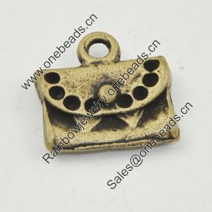 Pendant, Zinc Alloy Jewelry Findings, Lead-free, Bag 16x16mm, Sold by Bag