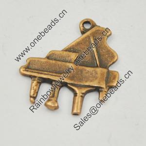 Pendant, Zinc Alloy Jewelry Findings, Lead-free, Piano  16x17mm, Sold by Bag