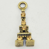 Zinc Alloy Charm/Pendant with Crystal, Lead-free, Tower 20x8mm, Sold by Bag