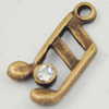 Zinc Alloy Charm/Pendant with Crystal, Lead-free, Lok Fu 14x8mm, Sold by Bag