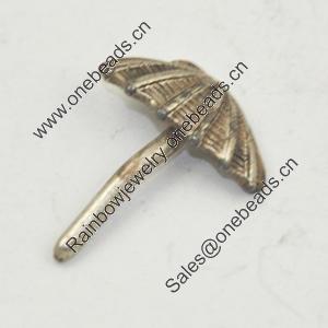 Pendant, Zinc Alloy Jewelry Findings, Lead-free, Umbrella 16x14mm, Sold by Bag