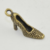 Pendant, Zinc Alloy Jewelry Findings, Lead-free, Shoes 24x11mm, Sold by Bag