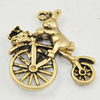 Pendant, Zinc Alloy Jewelry Findings, Lead-free, Animal with Bicycle 22x19mm, Sold by Bag