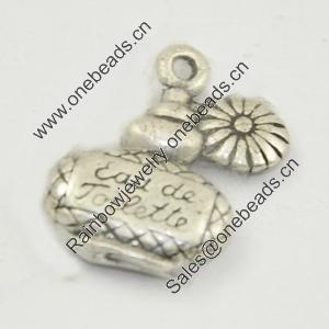 Pendant, Zinc Alloy Jewelry Findings, Lead-free, Flat Calabash 13x18mm, Sold by Bag