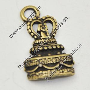 Pendant, Zinc Alloy Jewelry Findings, Lead-free, 23x13mm, Sold by PC