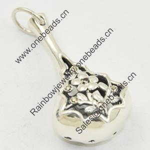Hollow Bali Pendant, Zinc Alloy Jewelry Findings, Lead-free, vase 21x39mm, Sold by PC