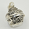 Hollow Bali Pendant, Zinc Alloy Jewelry Findings, Lead-free," Can be opened " 21x19mm, Sold by PC
