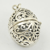 Hollow Bali Pendant, Zinc Alloy Jewelry Findings, Lead-free, " Can be opened " 24x16mm, Sold by PC