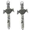 Pendant/Charm, Zinc Alloy Jewelry Findings, Lead-free, Cross 12x35mm, Sold by Bag