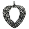 Pendant/Charm, Zinc Alloy Jewelry Findings, Lead-free, Heart 25x31mm, Sold by Bag