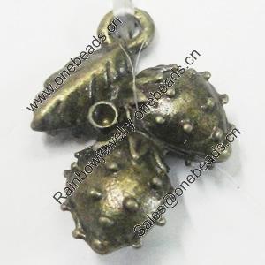 Pendant/Charm, Zinc Alloy Jewelry Findings, Lead-free, Fruit 14x20mm, Sold by Bag