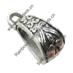 Zinc Alloy Cord End Caps, lead-free, 6x17mm, hole:9x7mm, Sold by Bag
