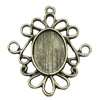 Zinc Alloy Pendant settings, Lead-free, Outside diameter:27x32mm, Interior diameter:10x15mm, Sold by bag